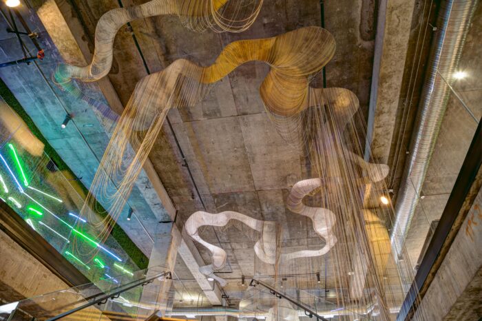 adrien segal sculpture fabrication by Gizmo Art Production in the Capital One building in San Francisco