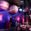 Interactive solar system exhibit Spaceworks fabricated and installed by Gizmo at Santa Barbara Museum of Natural History.
