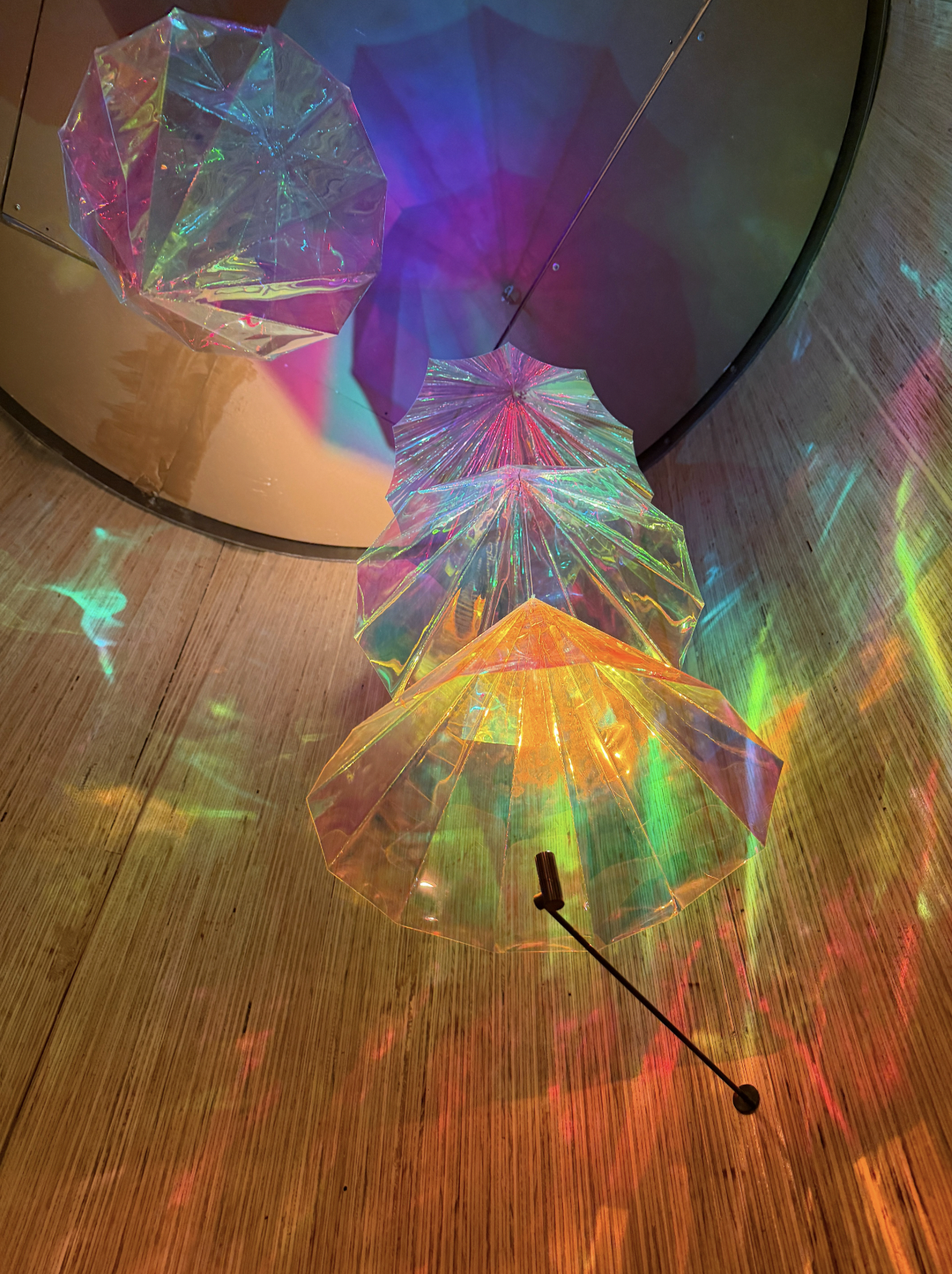 Ceiling detail of Rainbow Gallery children's exhibit featuring immersive play environments fabricated by Gizmo Art Production.