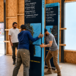 Completed Port of San Francisco waterfront wayfinding signs fabricated by Gizmo Art Production.